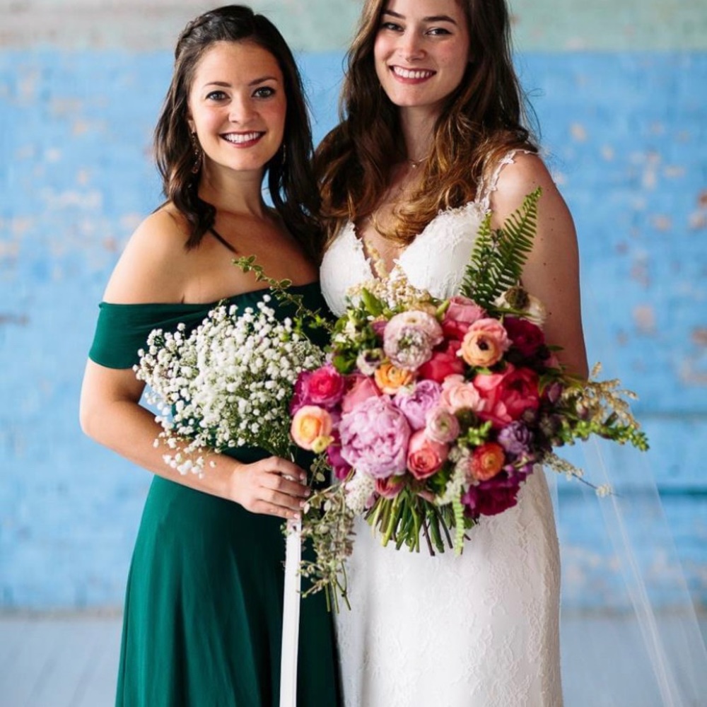 Reformation Green Bridesmaids Dress